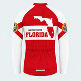 Men's Personalized Long Sleeve Cycling Jersey – Florida State Map Emblem - Back
