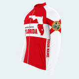 Men's Personalized Long Sleeve Cycling Jersey – Florida State Map Emblem - Side