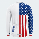 Men's Personalized Long Sleeve Cycling Jersey – Stars and Stripes - Back