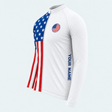 Men's Personalized Long Sleeve Cycling Jersey – Stars and Stripes - Side