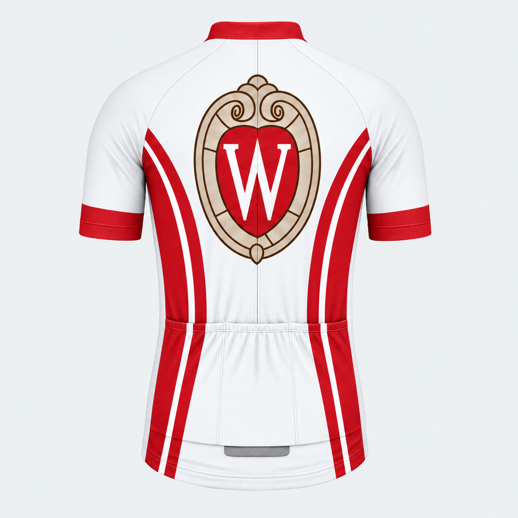 Men's Personalized Short Sleeve Cycling Jersey – University of Wisconsin- Madison - Back