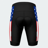 Men's US Patriotic Flag Stripes Cycling Shorts - Back