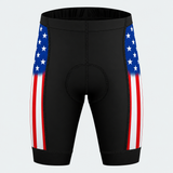 Men's US Patriotic Flag Stripes Cycling Shorts - Front