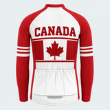 Men's Personalized Long Sleeve Cycling Jersey – Canada Maple Banner - Back