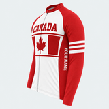 Men's Personalized Long Sleeve Cycling Jersey – Canada Maple Banner - Side