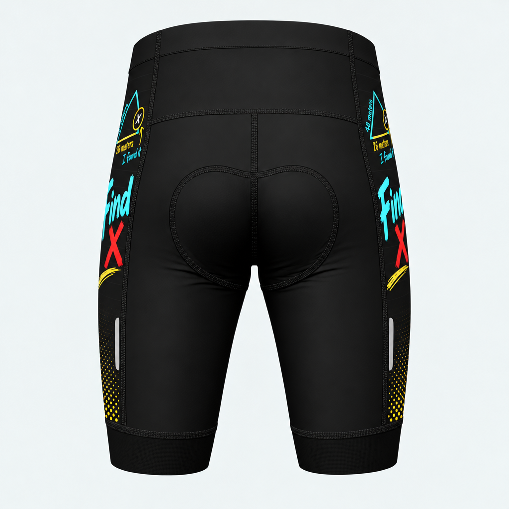 Men's Math Teacher Find X Geometry Cycling Shorts - Back
