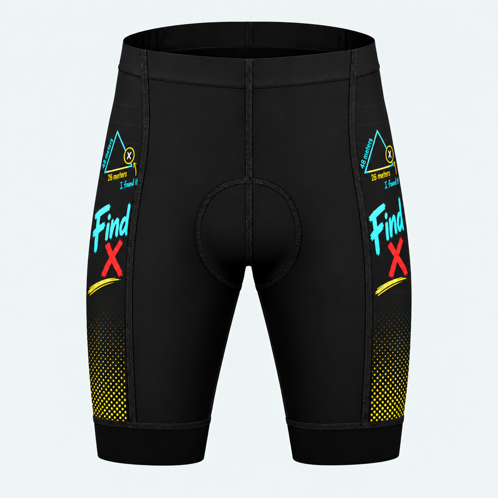 Men's Math Teacher Find X Geometry Cycling Shorts - Front