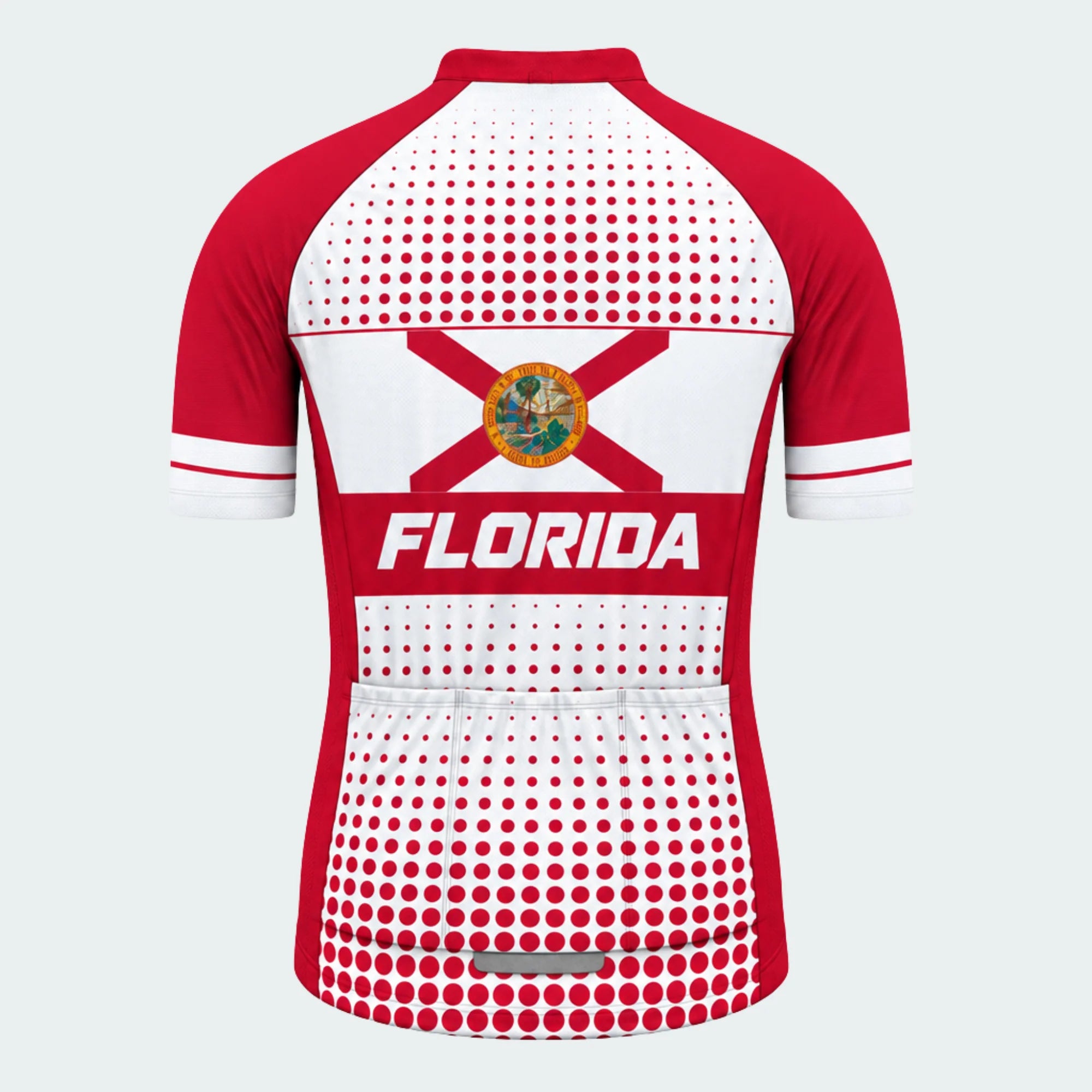 Men's Personalized Short Sleeve Cycling Jersey – Florida Cross & Seal - Back