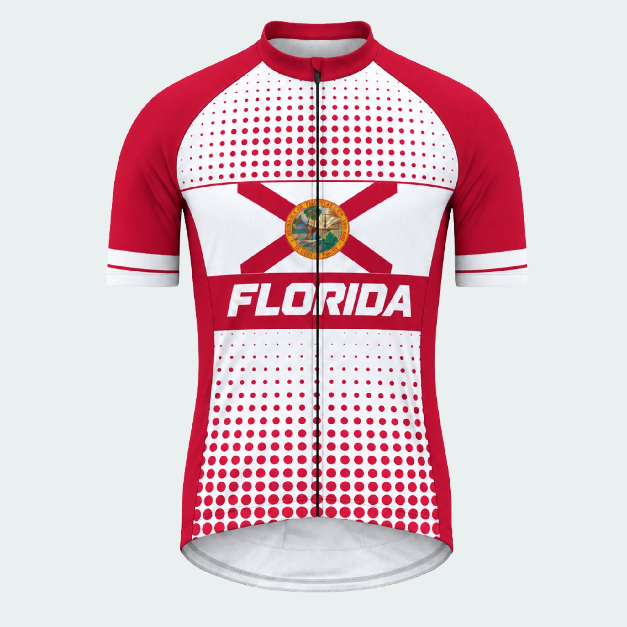 Men's Personalized Short Sleeve Cycling Jersey – Florida Cross & Seal - Front