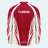 Men's Personalized Long Sleeve Cycling Jersey – Florida Outline Emblem - Back