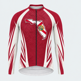 Men's Personalized Long Sleeve Cycling Jersey – Florida Outline Emblem - Front
