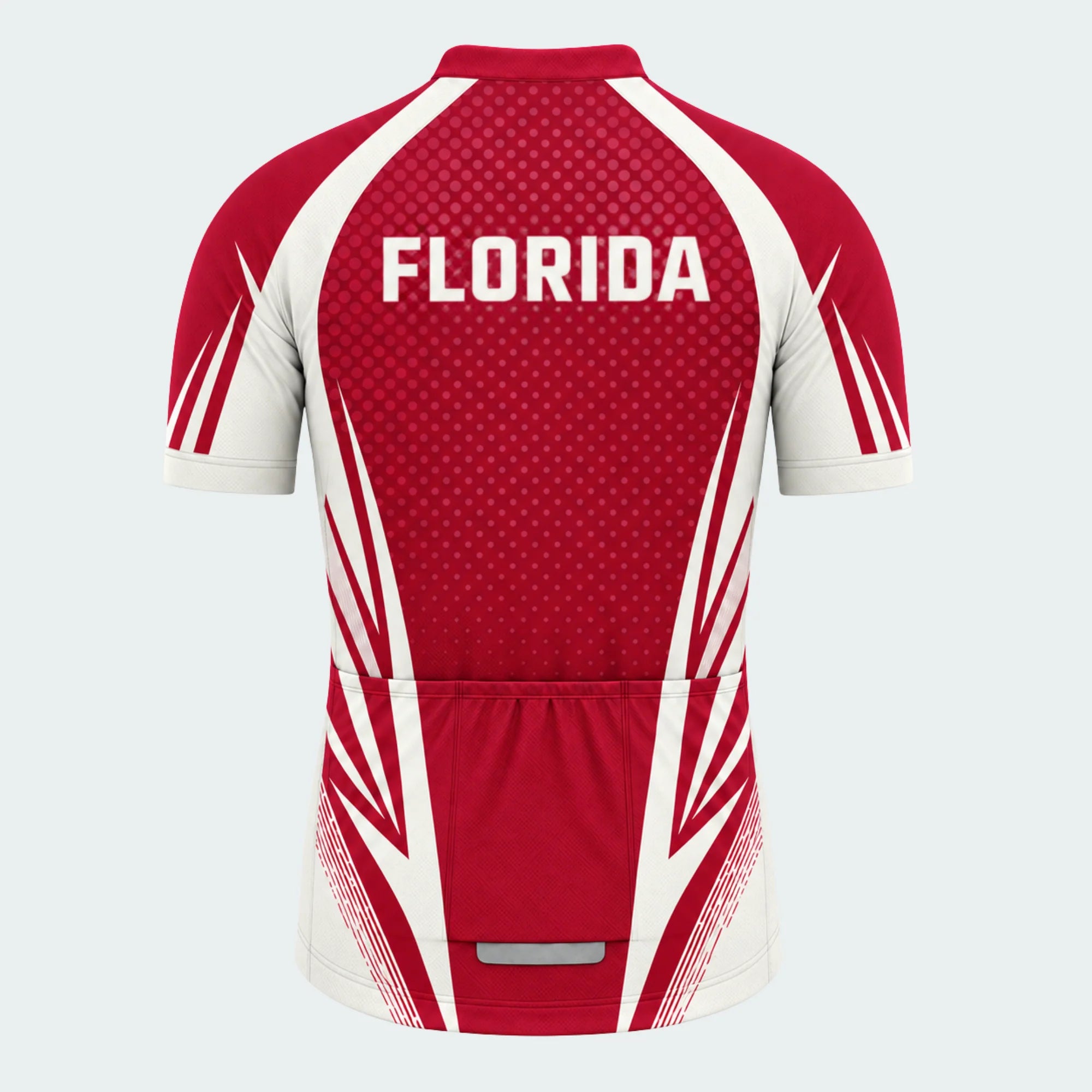 Men's Personalized Short Sleeve Cycling Jersey – Florida Outline Emblem - Back