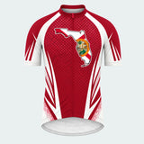 Men's Personalized Short Sleeve Cycling Jersey – Florida Outline Emblem - Front
