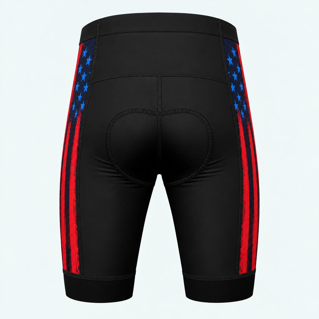 Men's US Firefighter Silhouette Cycling Shorts - Back