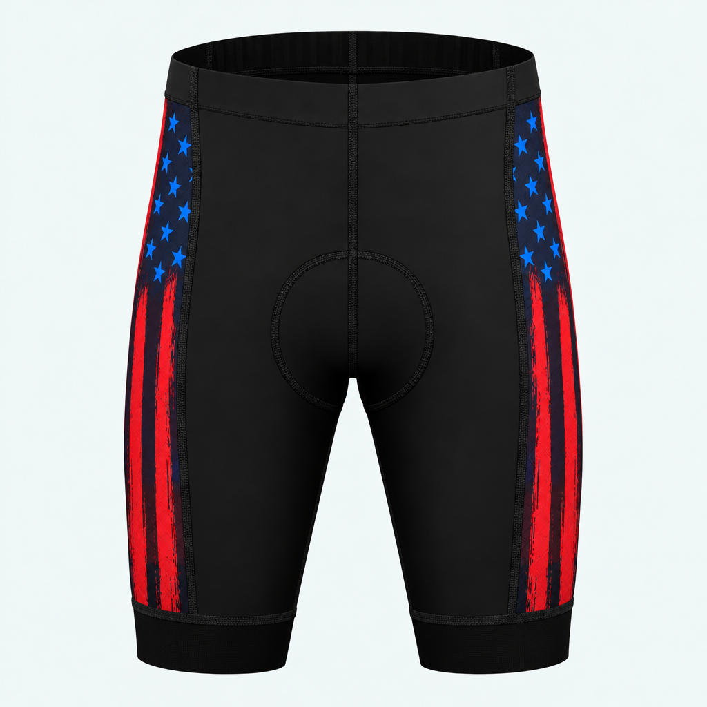 Men's US Firefighter Silhouette Cycling Shorts - Front