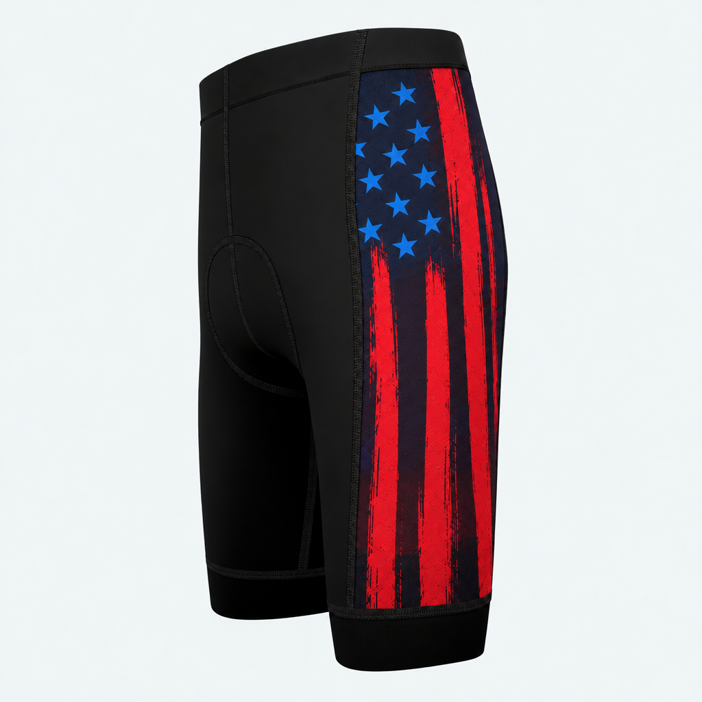 Men's US Firefighter Silhouette Cycling Shorts - Side