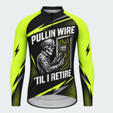Men's Personalized Long Sleeve Cycling Jersey – Electrician Skull - Front
