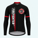 Men's Personalized Long Sleeve Cycling Jersey – US Firefighter My Time In Bunker Gear Is Over - Front