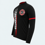 Men's Personalized Long Sleeve Cycling Jersey – US Firefighter My Time In Bunker Gear Is Over - Side