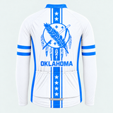 Men's Personalized Long Sleeve Cycling Jersey – Oklahoma Feather Shield - Back