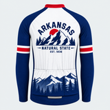 Men's Personalized Long Sleeve Cycling Jersey – Arkansas Mountain Crest - Back