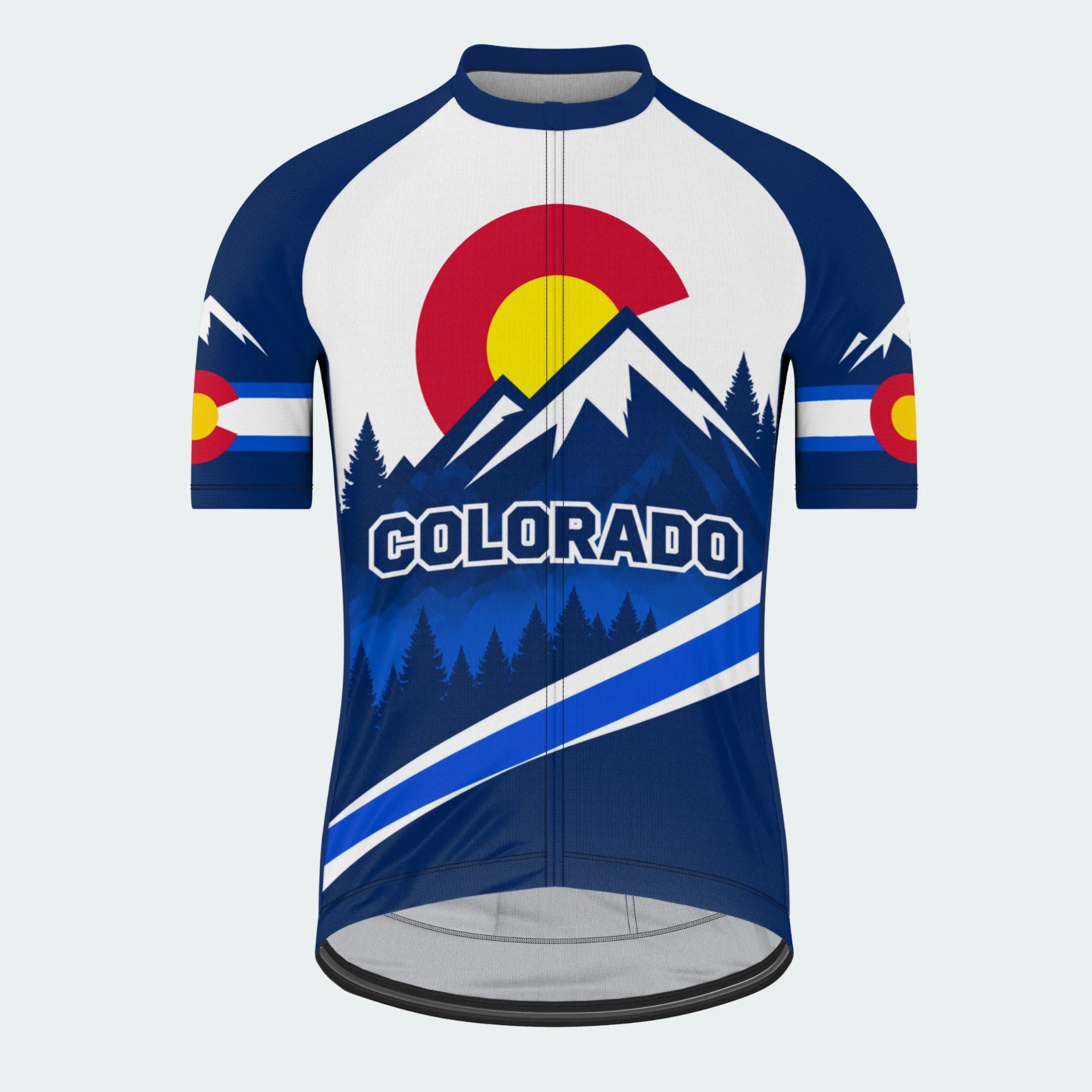 Men's Personalized Short Sleeve Cycling Jersey – Colorado High Country - Front