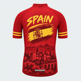 Men's Personalized Short Sleeve Cycling Jersey – Spain Bold Brush - Back