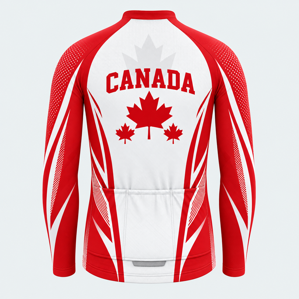 Men's Personalized Long Sleeve Cycling Jersey – Canada True North - Back