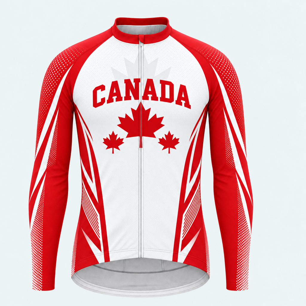 Men's Personalized Long Sleeve Cycling Jersey – Canada True North - Front