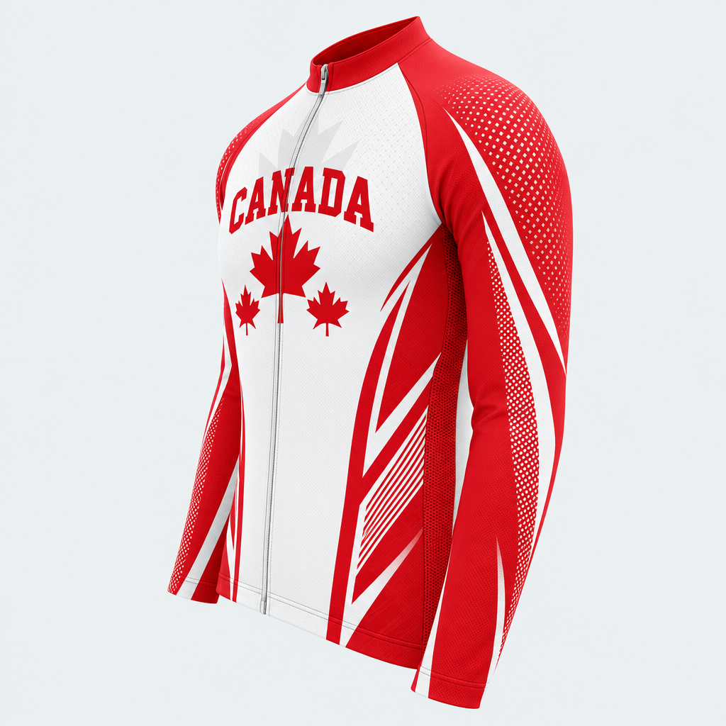 Men's Personalized Long Sleeve Cycling Jersey – Canada True North - Side