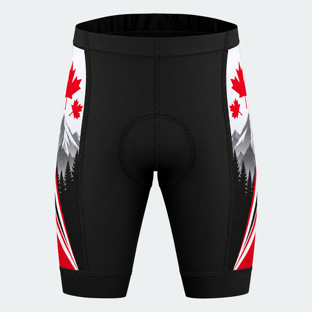 Men's Canadian Maple Peaks Cycling Shorts - Front