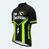 Men's Personalized Short Sleeve Cycling Jersey – The Electrician - Front 45°