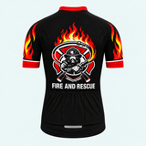 Men's Personalized Short Sleeve Cycling Jersey – US Fire Rescue Shield - Back