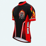 Men's Personalized Short Sleeve Cycling Jersey – US Fire Rescue Shield - Front 45°