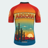 Men's Personalized Short Sleeve Cycling Jersey – Arizona Saguaro Sunset - Back