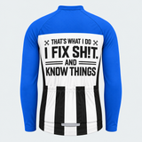 Men's Personalized Long Sleeve Cycling Jersey – Mechanic I Fix Sh!t & Know Things - Back