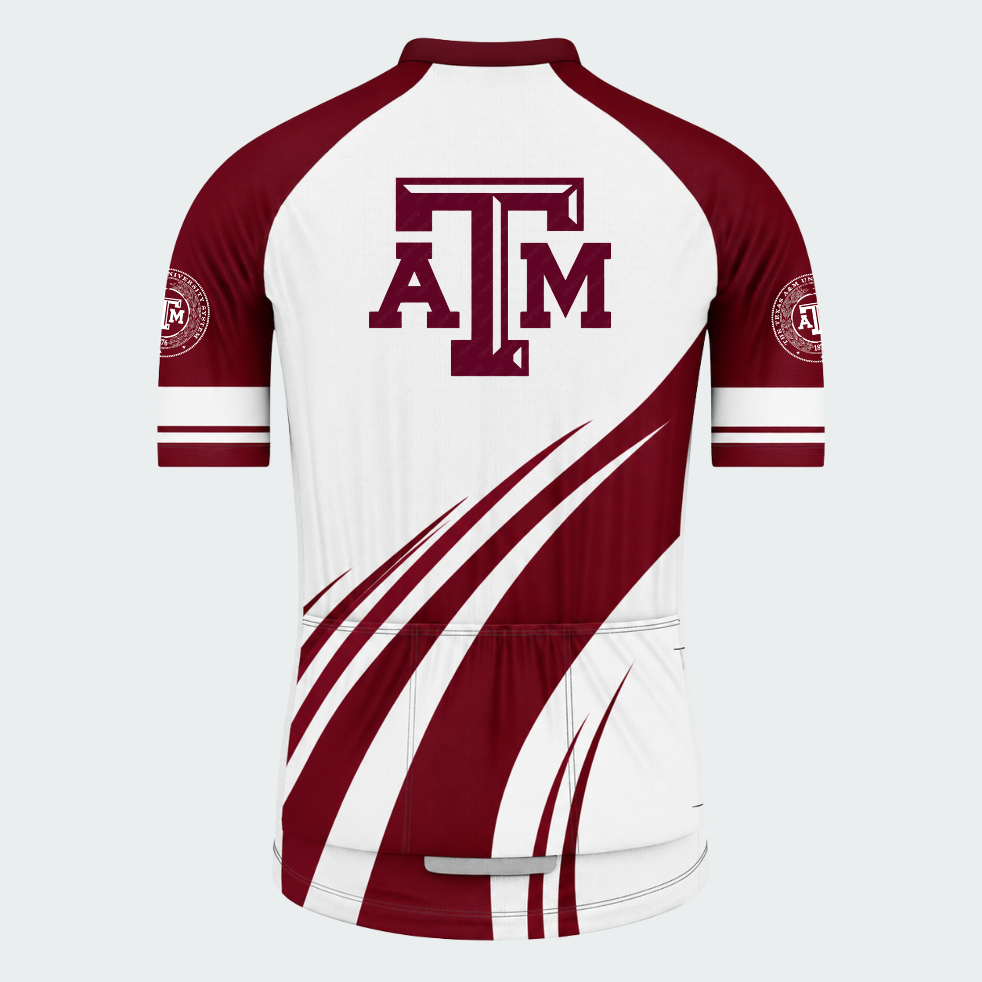 Men's Personalized Short Sleeve Cycling Jersey – Texas A&M University Pride - Back