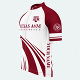 Men's Personalized Short Sleeve Cycling Jersey – Texas A&M University Pride - Front 45°