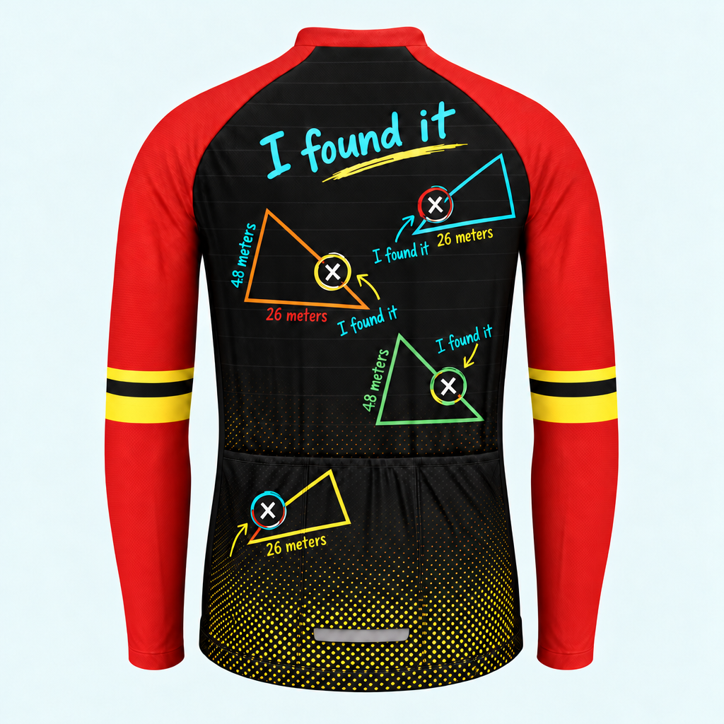 Men's Personalized Long Sleeve Cycling Jersey – Math Teacher Find X Geometry - Back