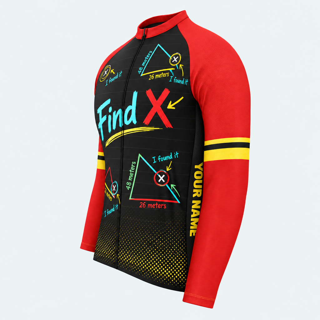 Men's Personalized Long Sleeve Cycling Jersey – Math Teacher Find X Geometry - Side