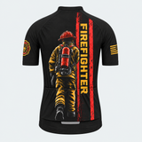 Men's Personalized Short Sleeve Cycling Jersey – US Firefighter Honor - Back