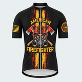 Men's Personalized Short Sleeve Cycling Jersey – US Firefighter Honor - Front
