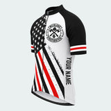 Men's Personalized Short Sleeve Cycling Jersey – Wildland Firefighter Iron Badge - Front 45°
