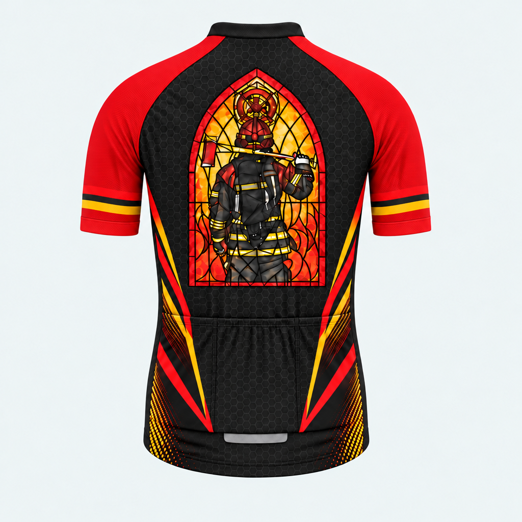 Men's Personalized Short Sleeve Cycling Jersey – The US Firefighter - Back