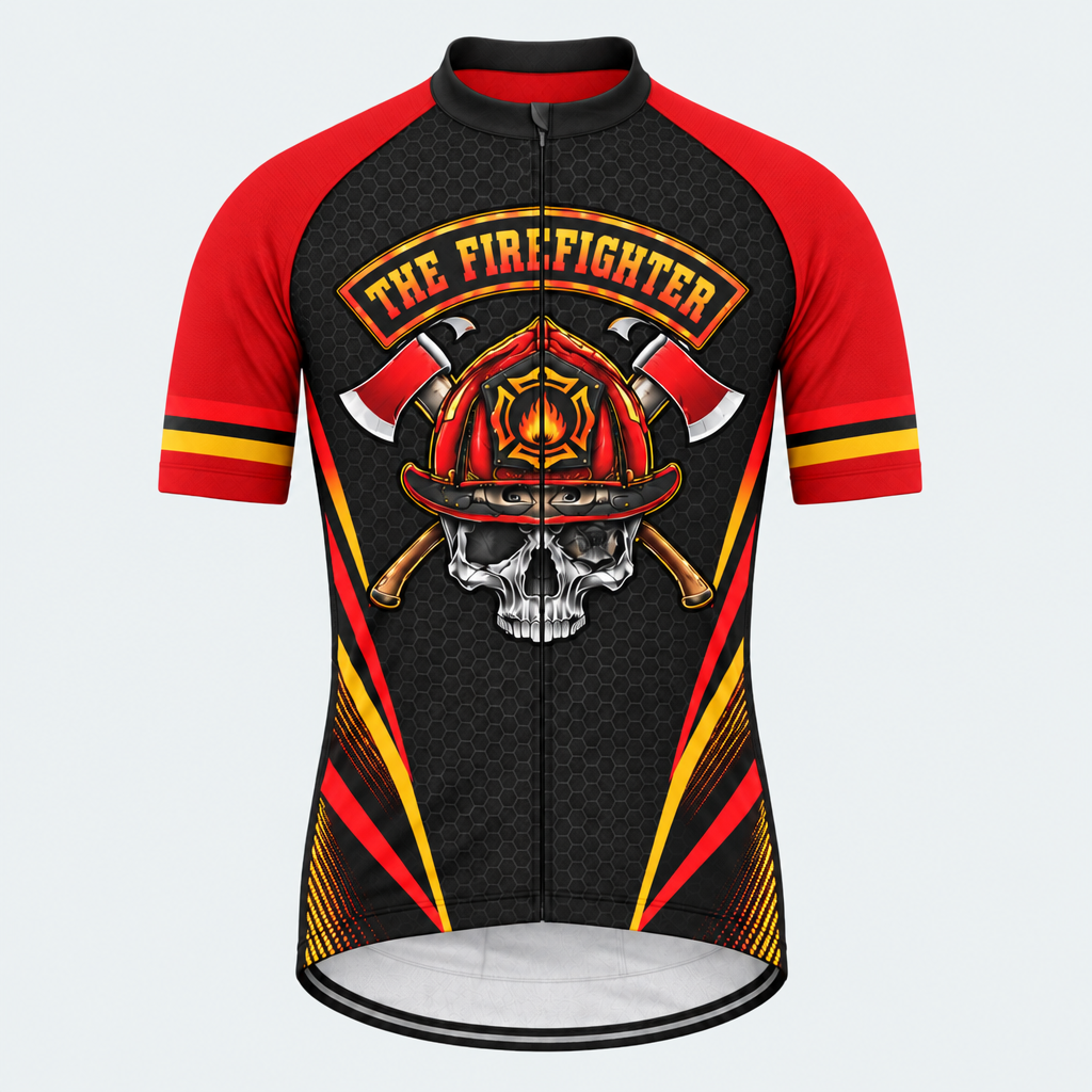Men's Personalized Short Sleeve Cycling Jersey – The US Firefighter - Front