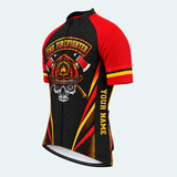 Men's Personalized Short Sleeve Cycling Jersey – The US Firefighter - Front 45°