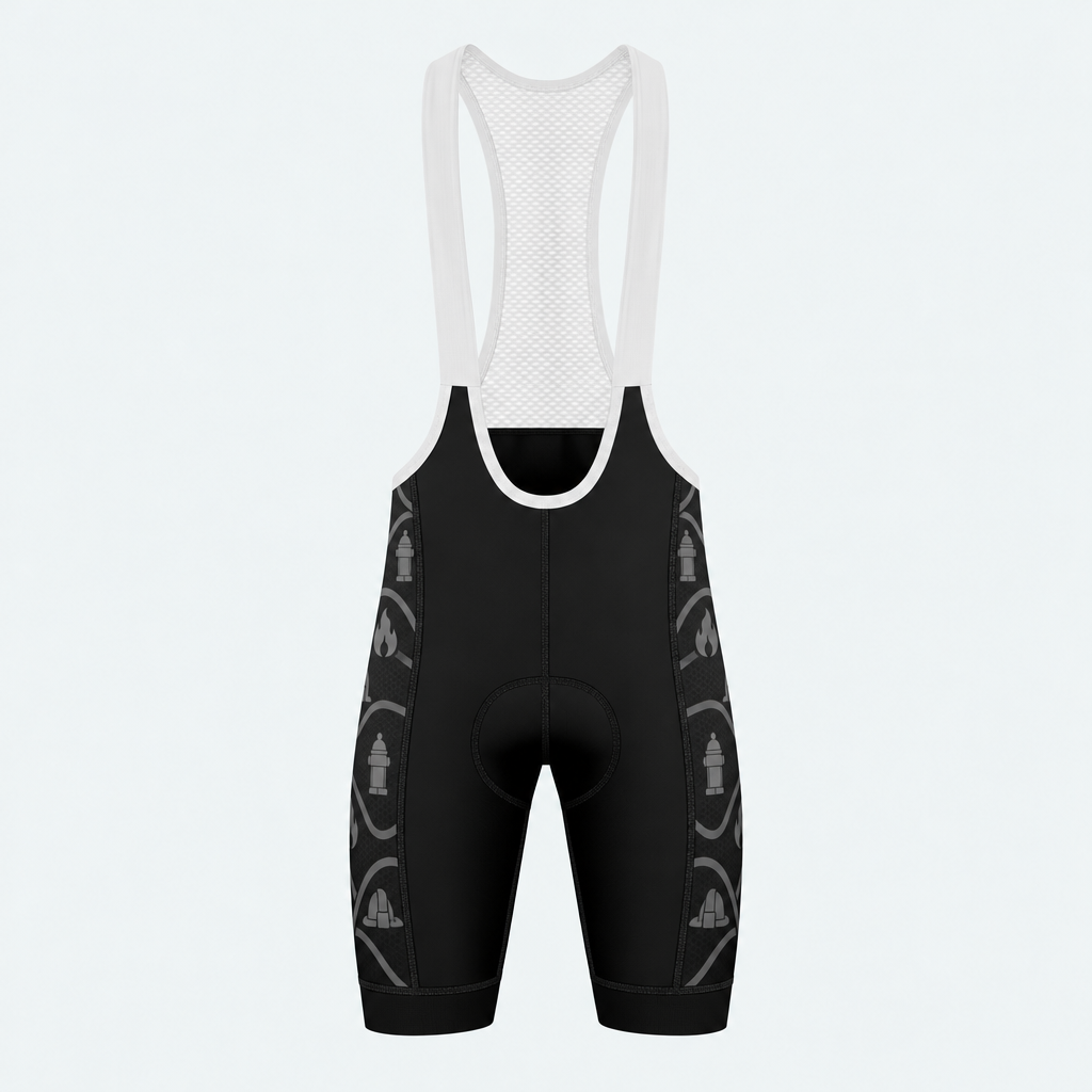 Men's US Firefighter Flame Cross Cycling Bib Shorts - Front