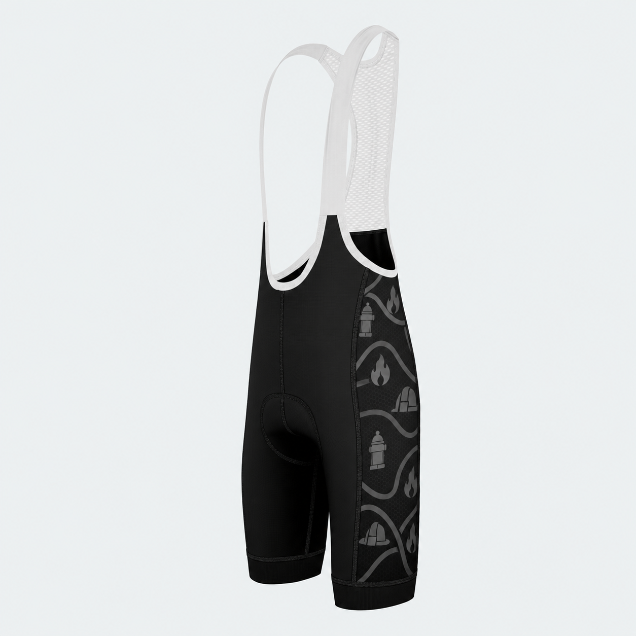 Men's US Firefighter Flame Cross Cycling Bib Shorts - Side