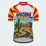 Men's Personalized Short Sleeve Cycling Jersey – Arizona Desert Road - Front