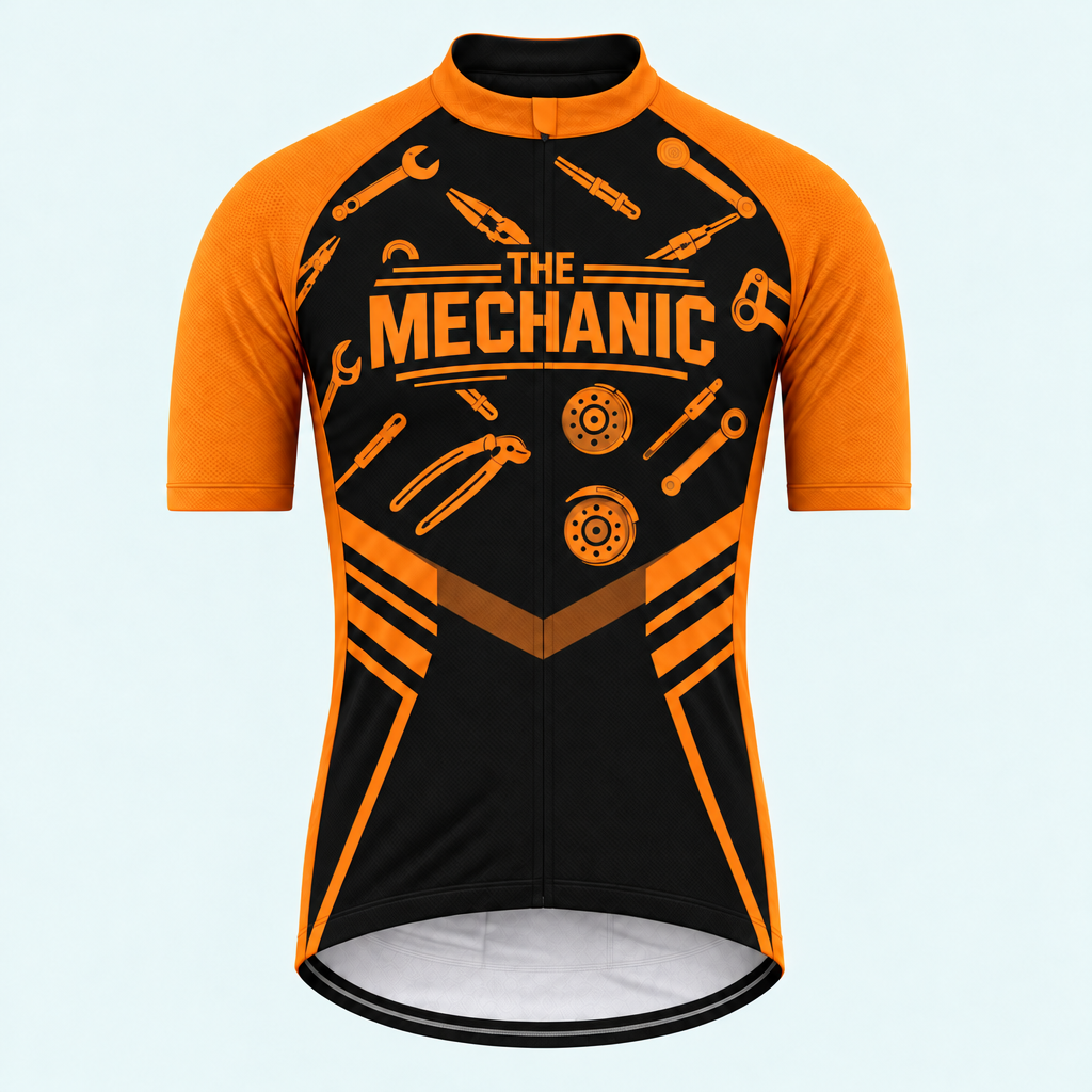 Men's Personalized Short Sleeve Cycling Jersey – The Mechanic Tools - Front